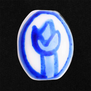 Ceramica Oval 12x15mm Tulipan- Cobalto (1 pza)