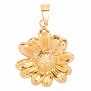 Acero Dije Girasol 20mm Dorado (1 pza)