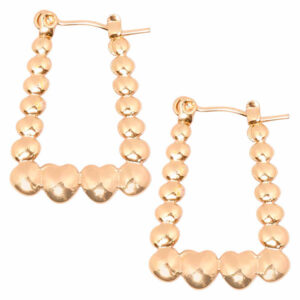 Acero Arracada Trapecio Corazones 21mm Dorada (1 par)