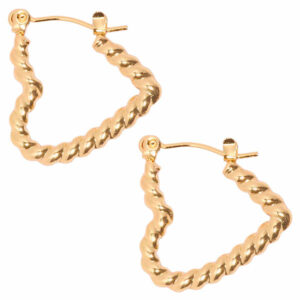 Acero Arracada Corazon Espiral 20mm Dorada (1 par)