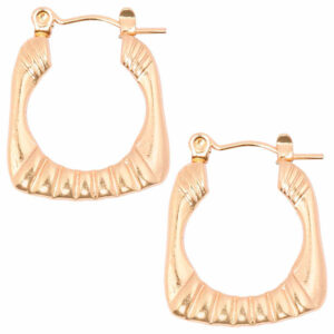 Acero Arracada Rect/Circulo 23mm Dorada (1 par)