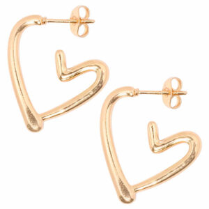 Acero Arracada Corazon Silueta 24mm Dorada (1 par)