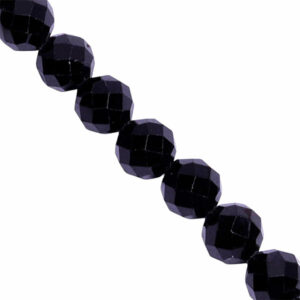 Zirconias Bola Fac. 4mm Negro - 18cm aprox (1 tira)