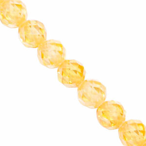 Zirconias Bola Fac. 4mm Amarillo- 18cm aprox (1 tira)