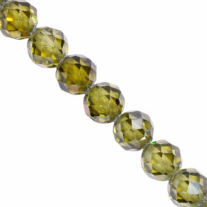 Zirconias Bola Fac. 4mm Verde- 18cm aprox (1 tira)