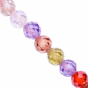 Zirconias Bola Fac. 4mm Mix - 18cm aprox (1 tira)