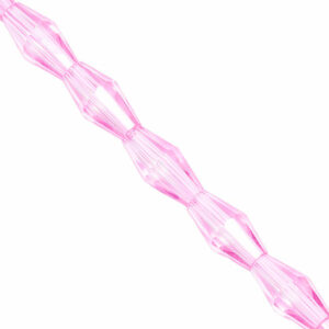Cristal Gota Bicono Fac 4x8mm C22-Rosa- 26cm aprox (1 tira)