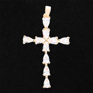 Micropave Dije Cruz Gotas 35mm Dorado (1 pza)