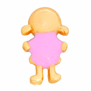 Chapa Oro Esmalte Niña 9mm (1 pza)