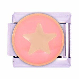 Acero Charm Italiano Circulo Estrella Melon 9mm Acero (1 pza)