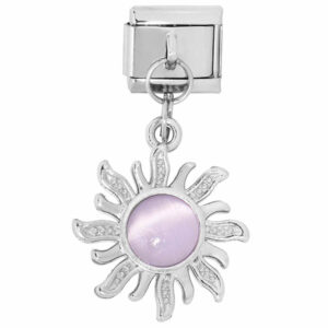 Acero Charm Italiano Dije Sol  20mm- 9mm Acero (1 pza)