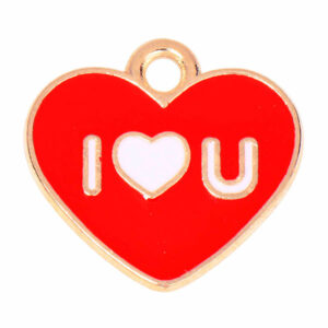 Esmalte Dije Corazon Love You Rojo 13mm (1 pza)
