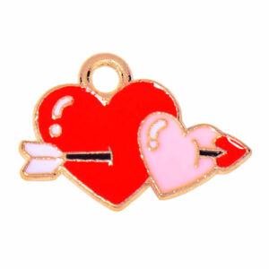 Esmalte Dije Corazon Flecha Rojo 10mm (1 pza)